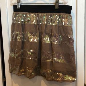 Sequin striped skirt